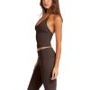imageLASLULU Womens Sleeveless Halter Neck Workout Tops Adjustable Tie Camisole Backless Casual Basic Cami Gym Yoga Tank TopsCoffeedouble Lined