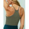 imageLASLULU Womens Sports Bra Seamless Long Crop Tank Racer Back Spaghetti Strap Workout Yoga Bra Padded Halter Neck Casual TopsArmy Green