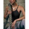 imageLASLULU Womens Sports Bra Seamless Long Crop Tank Racer Back Spaghetti Strap Workout Yoga Bra Padded Halter Neck Casual TopsBlack
