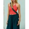 imageLASLULU Womens Sports Bra Seamless Long Crop Tank Racer Back Spaghetti Strap Workout Yoga Bra Padded Halter Neck Casual TopsNeon Orange Red