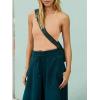 imageLASLULU Womens Sports Bra Seamless Long Crop Tank Racer Back Spaghetti Strap Workout Yoga Bra Padded Halter Neck Casual TopsPeach Fuzz