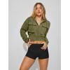 imageLASLULU Womens Zip Up Hoodies Sweatshirts Fleece Cropped Hooded Sweatshirts Zip Jackets 2025 Fashion Trendy Fall OutfitsArmy Green