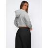 imageLASLULU Womens Zip Up Hoodies Sweatshirts Fleece Cropped Hooded Sweatshirts Zip Jackets 2025 Fashion Trendy Fall OutfitsLight Grey