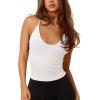 imageLASLULU Womens Sleeveless Halter Neck Workout Tops Adjustable Tie Camisole Backless Casual Basic Cami Gym Yoga Tank TopsWhitedouble Lined