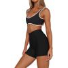 imageLASLULU Sexy Sports Bras for Women V Neck Sleeveless Padded Bra Workout Yoga Crop TopBlack