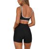 imageLASLULU Sexy Sports Bras for Women V Neck Sleeveless Padded Bra Workout Yoga Crop TopBlack