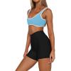 imageLASLULU Sexy Sports Bras for Women V Neck Sleeveless Padded Bra Workout Yoga Crop TopBlue