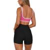 imageLASLULU Sexy Sports Bras for Women V Neck Sleeveless Padded Bra Workout Yoga Crop TopHot Pink