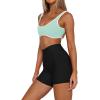 imageLASLULU Sexy Sports Bras for Women V Neck Sleeveless Padded Bra Workout Yoga Crop TopMint Green