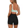 imageLASLULU Sexy Sports Bras for Women V Neck Sleeveless Padded Bra Workout Yoga Crop TopMint Green
