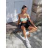 imageLASLULU Womens Adjustable Spaghetti Straps Sports Bra Sweetheart Neck Wireless Padded Workout Yoga Crop TopsMint Green