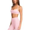 imageLASLULU Womens Adjustable Spaghetti Straps Sports Bra Sweetheart Neck Wireless Padded Workout Yoga Crop TopsPink