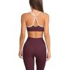 imageLASLULU Womens Adjustable Spaghetti Straps Sports Bra Sweetheart Neck Wireless Padded Workout Yoga Crop TopsRed Wine