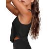 imageLASLULU Womens Crop Tops Sleeveless Workout Tops Halter Neck Flowy Athletic Shirts Cropped Tank Muscle TankBlack