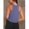 imageLASLULU Womens Crop Tops Sleeveless Workout Tops Halter Neck Flowy Athletic Shirts Cropped Tank Muscle TankBlue Nova