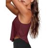 imageLASLULU Womens Crop Tops Sleeveless Workout Tops Halter Neck Flowy Athletic Shirts Cropped Tank Muscle TankBurgundy