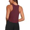 imageLASLULU Womens Crop Tops Sleeveless Workout Tops Halter Neck Flowy Athletic Shirts Cropped Tank Muscle TankBurgundy