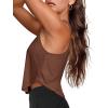 imageLASLULU Womens Crop Tops Sleeveless Workout Tops Halter Neck Flowy Athletic Shirts Cropped Tank Muscle TankCoffee