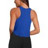 imageLASLULU Womens Crop Tops Sleeveless Workout Tops Halter Neck Flowy Athletic Shirts Cropped Tank Muscle TankGalactic Cobalt