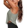 imageLASLULU Womens Crop Tops Sleeveless Workout Tops Halter Neck Flowy Athletic Shirts Cropped Tank Muscle TankGrey Green