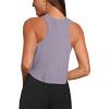 imageLASLULU Womens Crop Tops Sleeveless Workout Tops Halter Neck Flowy Athletic Shirts Cropped Tank Muscle TankHazy Lilac