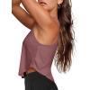 imageLASLULU Womens Crop Tops Sleeveless Workout Tops Halter Neck Flowy Athletic Shirts Cropped Tank Muscle TankHeather Rose