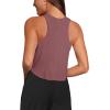 imageLASLULU Womens Crop Tops Sleeveless Workout Tops Halter Neck Flowy Athletic Shirts Cropped Tank Muscle TankHeather Rose