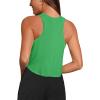 imageLASLULU Womens Crop Tops Sleeveless Workout Tops Halter Neck Flowy Athletic Shirts Cropped Tank Muscle TankIsland Green