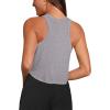 imageLASLULU Womens Crop Tops Sleeveless Workout Tops Halter Neck Flowy Athletic Shirts Cropped Tank Muscle TankLight Grey