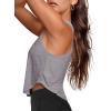 imageLASLULU Womens Crop Tops Sleeveless Workout Tops Halter Neck Flowy Athletic Shirts Cropped Tank Muscle TankLight Grey