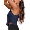 imageLASLULU Womens Crop Tops Sleeveless Workout Tops Halter Neck Flowy Athletic Shirts Cropped Tank Muscle TankNavy Blue