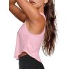 imageLASLULU Womens Crop Tops Sleeveless Workout Tops Halter Neck Flowy Athletic Shirts Cropped Tank Muscle TankParfait Pink