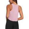 imageLASLULU Womens Crop Tops Sleeveless Workout Tops Halter Neck Flowy Athletic Shirts Cropped Tank Muscle TankParfait Pink