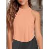 imageLASLULU Womens Crop Tops Sleeveless Workout Tops Halter Neck Flowy Athletic Shirts Cropped Tank Muscle TankPeach Fuzz