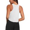 imageLASLULU Womens Crop Tops Sleeveless Workout Tops Halter Neck Flowy Athletic Shirts Cropped Tank Muscle TankWhite