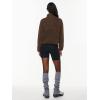 imageLASLULU Womens Half Zip Pullover Cropped Sweatshirts Sherpa Fleece Jacket Fuzzy Sweaters Cute Winter Jackets with Pockets