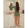 imageLASLULU Womens Modal Foldover Yoga Short High Waisted Gym Shorts Summer Workout Casual Lounge ShortsArmy Green