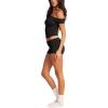 imageLASLULU Womens Modal Foldover Yoga Short High Waisted Gym Shorts Summer Workout Casual Lounge ShortsBlack