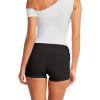 imageLASLULU Womens Modal Foldover Yoga Short High Waisted Gym Shorts Summer Workout Casual Lounge ShortsBlack