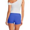 imageLASLULU Womens Modal Foldover Yoga Short High Waisted Gym Shorts Summer Workout Casual Lounge ShortsElectric Blue