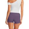 imageLASLULU Womens Modal Foldover Yoga Short High Waisted Gym Shorts Summer Workout Casual Lounge ShortsPurple
