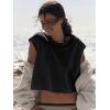 imageLASLULU Womens Open Back Workout Tops Short Sleeve Athletic Top Sleeveless Oversized Wrap Crop Tank Tops Running Gym Yoga TeeBlack