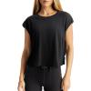 imageLASLULU Womens Open Back Workout Tops Short Sleeve Athletic Top Sleeveless Oversized Wrap Crop Tank Tops Running Gym Yoga TeeBlack