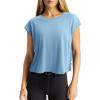 imageLASLULU Womens Open Back Workout Tops Short Sleeve Athletic Top Sleeveless Oversized Wrap Crop Tank Tops Running Gym Yoga TeeSky Blue