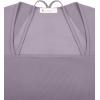 imageLASLULU Womens Sexy Square Neck Crop Top Ribbed Seamless Long Sleeve Workout Tops Halter Neck Athletic YogaHazy Lilac