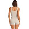 imageLASLULU Womens Sport Bras Long Line Workout Yoga Gym Athletic Tops Clothes Shirts Camisole Padded Crop Tank TopsApricot