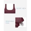 imageLASLULU Womens Sport Bras Long Line Workout Yoga Gym Athletic Tops Clothes Shirts Camisole Padded Crop Tank TopsBurgundy