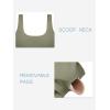imageLASLULU Womens Sport Bras Long Line Workout Yoga Gym Athletic Tops Clothes Shirts Camisole Padded Crop Tank TopsOlive Green