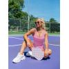 imageLASLULU Womens Sport Bras Long Line Workout Yoga Gym Athletic Tops Clothes Shirts Camisole Padded Crop Tank TopsPink