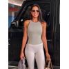 imageLASLULU Womens Sports Bra Strappy High Neck Longline Yoga Running Gym Tops Clothes Padded Workout Tank Tops with Built in BraAlmondine